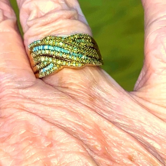 NWT Natural 1/2 ctw Champagne Diamond ring in RG over sterling size 6 - Picture 3 of 6